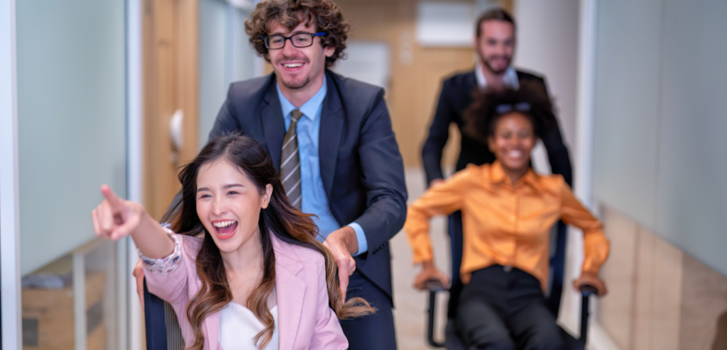 SaaS Group of start-up business co-worker staff working in office