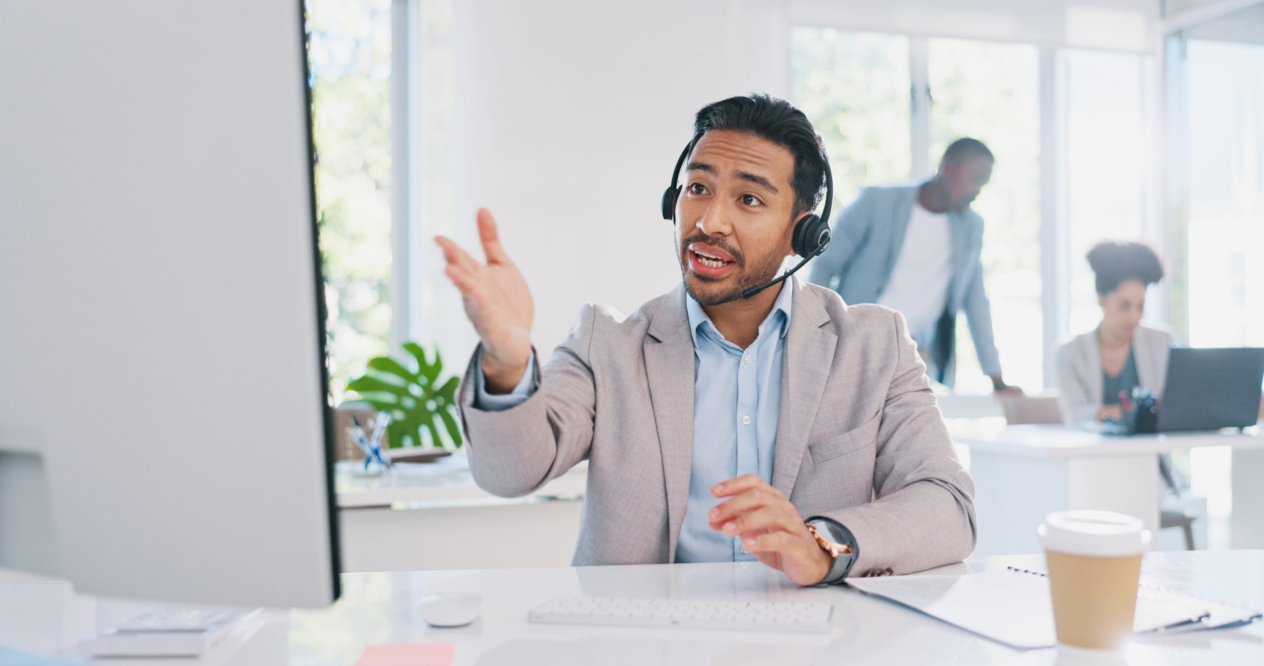 A remote inside sales representative engaged in a video call, illustrating the flexibility and remote communication aspects of the role.